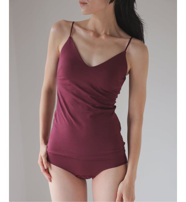 EMILYWEEK「【RESET】オーガニックコットン混 ブラキャミソール（ベージュ、ボルドー）」|インナー|ボルドー