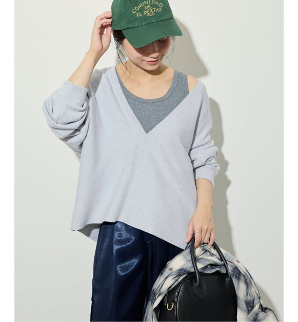 SLOBE IENA「スムースオーバーVネックニット」|ニット・セーター|