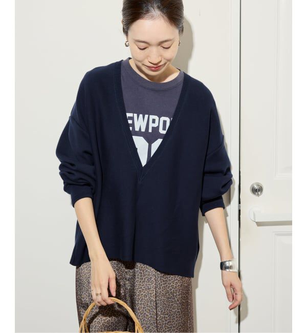 SLOBE IENA「スムースオーバーVネックニット」|ニット・セーター|