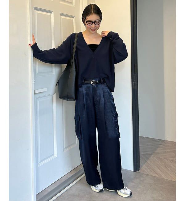 SLOBE IENA「スムースオーバーVネックニット」|ニット・セーター|