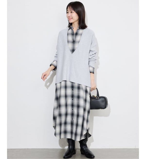 SLOBE IENA「スムースオーバーVネックニット」|ニット・セーター|