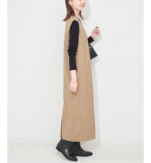 SLOBE IENA「《WEB限定/追加》TR Vネックジャンパースカート」|ワンピース|