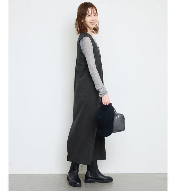 SLOBE IENA「《WEB限定/追加》TR Vネックジャンパースカート」|ワンピース|