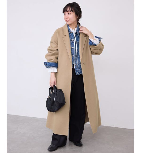 SLOBE IENA「souple wool ダブルフェイスロングコート」|チェスターコート|