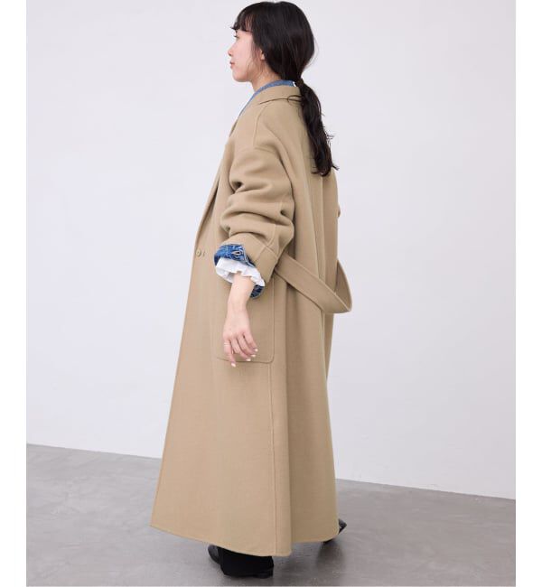 SLOBE IENA「souple wool ダブルフェイスロングコート」|チェスターコート|