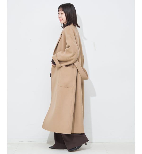 SLOBE IENA「souple wool ダブルフェイスロングコート」|チェスターコート|