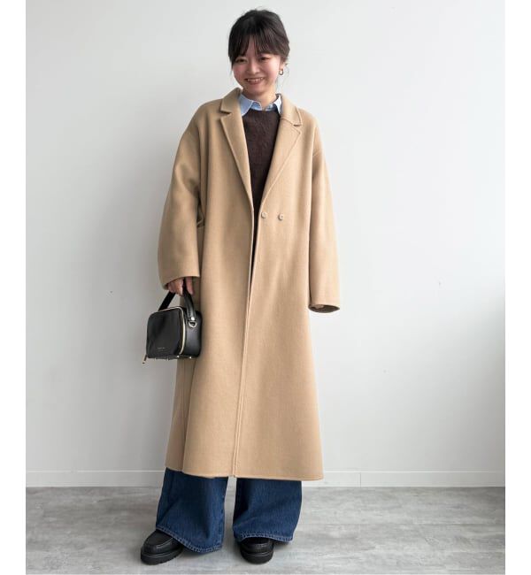 SLOBE IENA「souple wool ダブルフェイスロングコート」|チェスターコート|