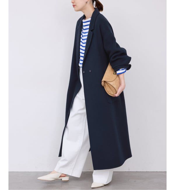 SLOBE IENA「souple wool ダブルフェイスロングコート」|チェスターコート|