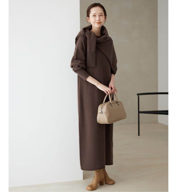 SLOBE IENA「《WEB限定/追加》ウォッシャブルスムース ニットワンピース」|ワンピース|