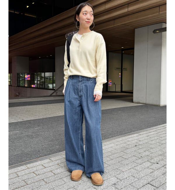 SLOBE IENA「《4サイズ展開》LEDENIM BLUR TUCK TROUSERデニム」|デニム|