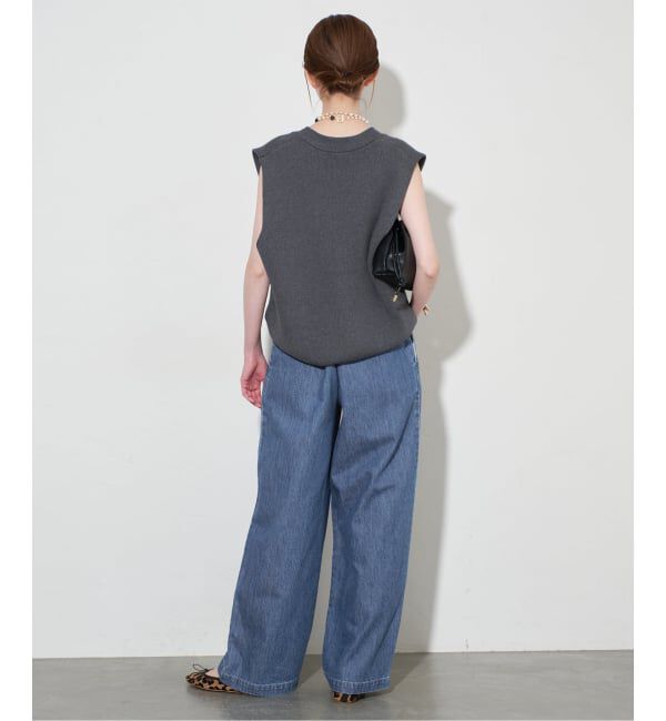 SLOBE IENA「《4サイズ展開》LEDENIM BLUR TUCK TROUSERデニム」|デニム|