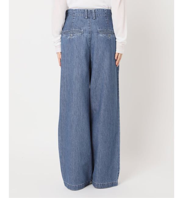 SLOBE IENA「《4サイズ展開》LEDENIM BLUR TUCK TROUSERデニム」|デニム|