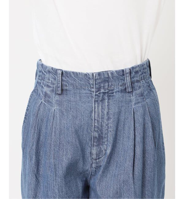 SLOBE IENA「《4サイズ展開》LEDENIM BLUR TUCK TROUSERデニム」|デニム|