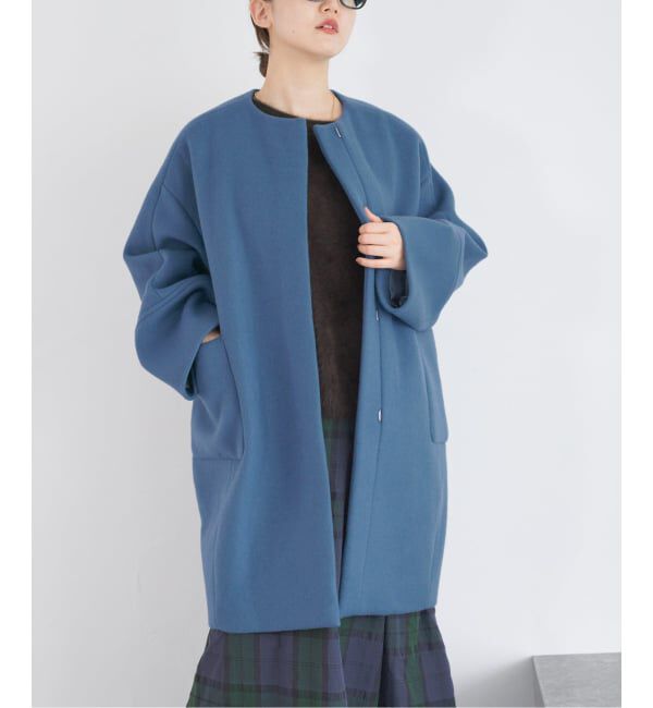 IENA「Super140 フォルムコート」|ノーカラーコート|