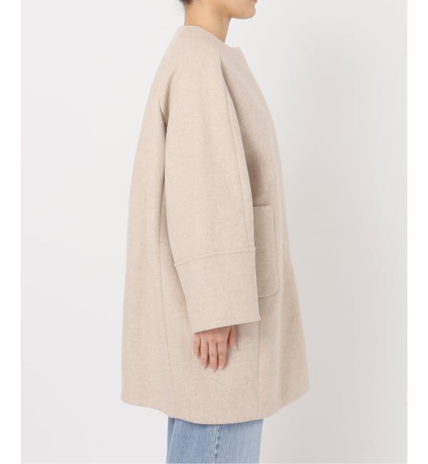 IENA「Super140 フォルムコート」|ノーカラーコート|