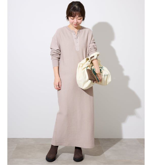 SLOBE IENA「テレコヘンリーネックカットワンピース」|ワンピース|