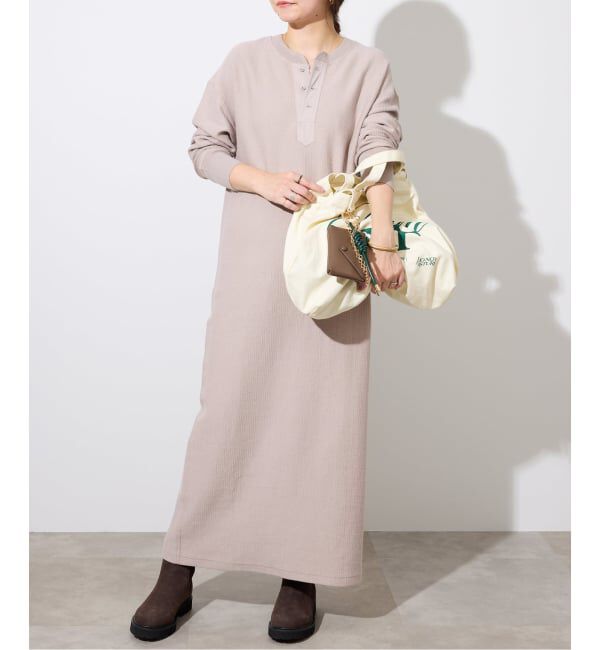 SLOBE IENA「テレコヘンリーネックカットワンピース」|ワンピース|