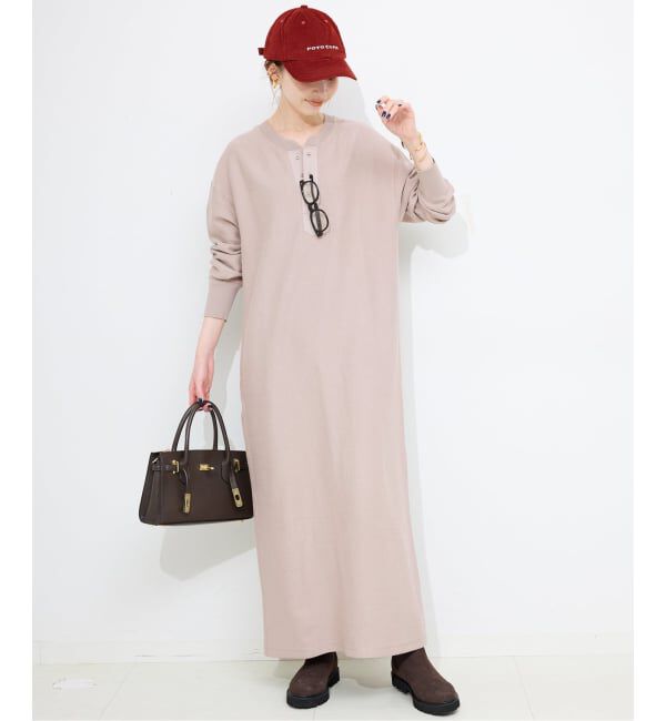 SLOBE IENA「テレコヘンリーネックカットワンピース」|ワンピース|