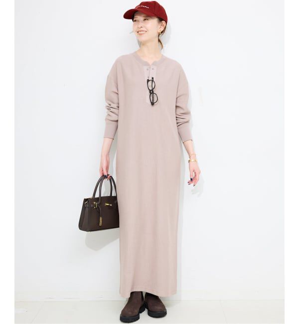 SLOBE IENA「テレコヘンリーネックカットワンピース」|ワンピース|