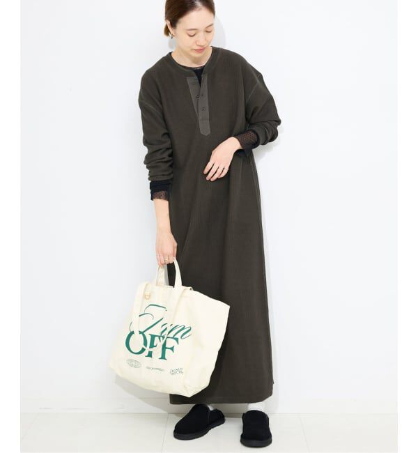 SLOBE IENA「テレコヘンリーネックカットワンピース」|ワンピース|