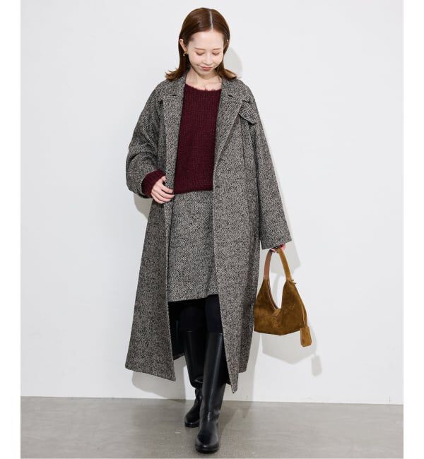 SLOBE IENA「ツイードステンカラーコート」|ステンカラーコート|