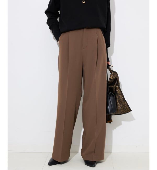 SLOBE IENA「《WEBのみ4サイズ展開/追加》TRワイドトラウザー」|スラックス|