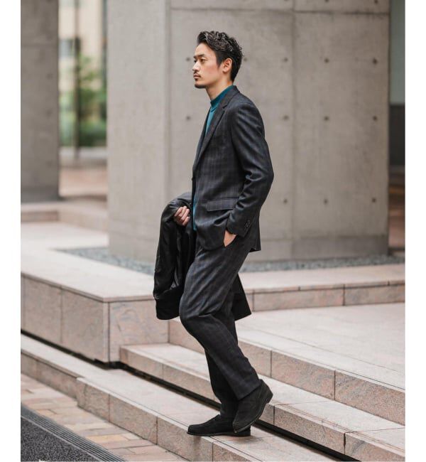 EDIFICE「SUPER 120&rsquo;s ウールサキソニー テーパードパンツ【セットアップ着用可能】」|スラックス|