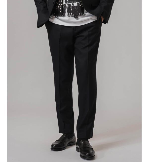 EDIFICE「SUPER 120&rsquo;s ウールサキソニー テーパードパンツ【セットアップ着用可能】」|スラックス|