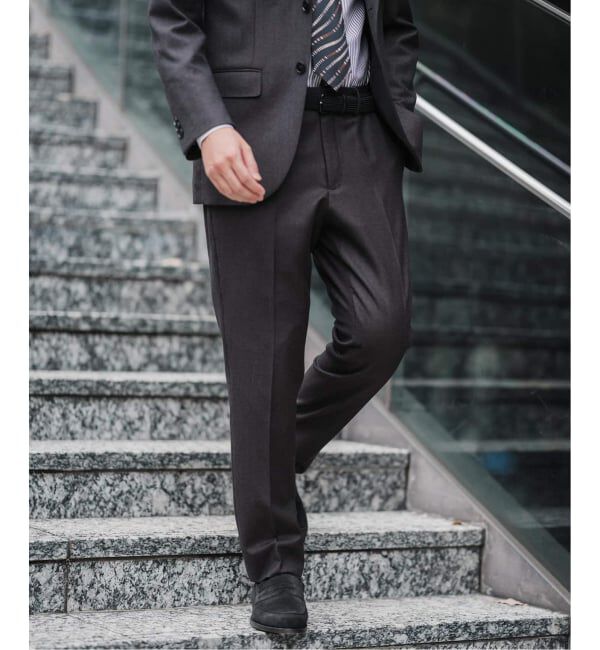 EDIFICE「SUPER 120&rsquo;s ウールサキソニー テーパードパンツ【セットアップ着用可能】」|スラックス|