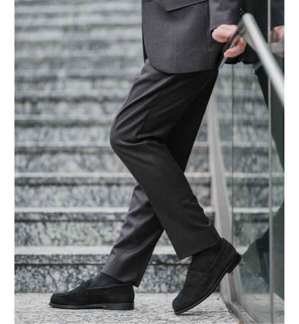 EDIFICE「SUPER 120&rsquo;s ウールサキソニー テーパードパンツ【セットアップ着用可能】」|スラックス|