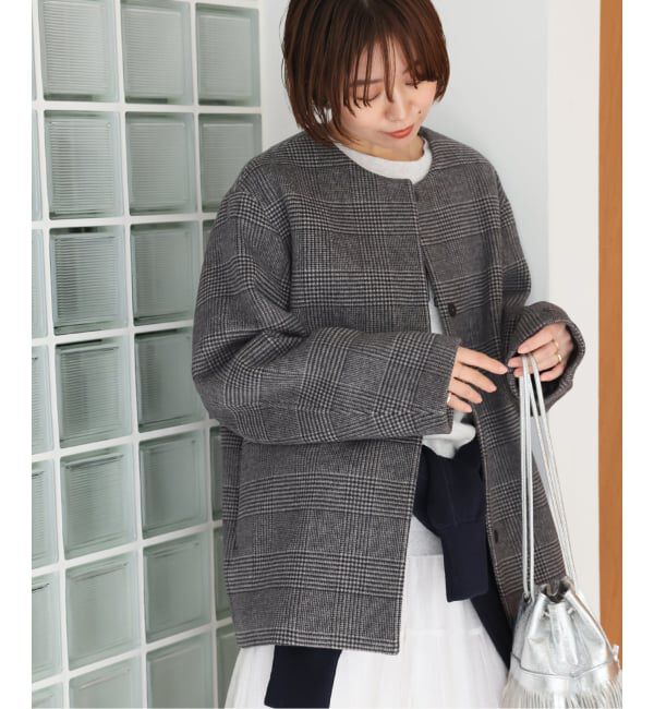 JOURNAL STANDARD relume「《追加3》スーパーファインビーバークルーネックコート」|ノーカラーコート|