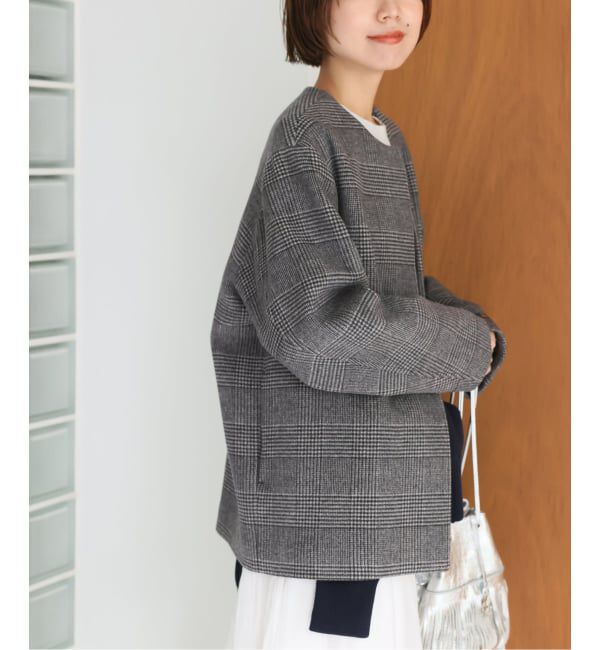 JOURNAL STANDARD relume「《追加3》スーパーファインビーバークルーネックコート」|ノーカラーコート|