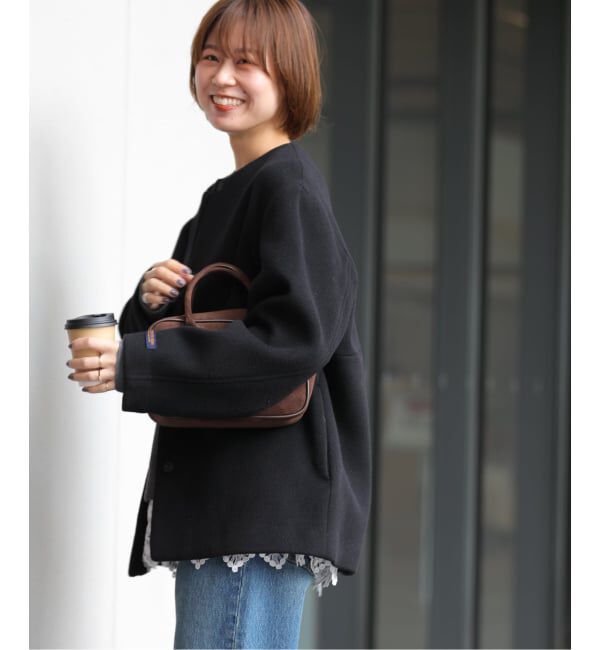 JOURNAL STANDARD relume「《追加3》スーパーファインビーバークルーネックコート」|ノーカラーコート|