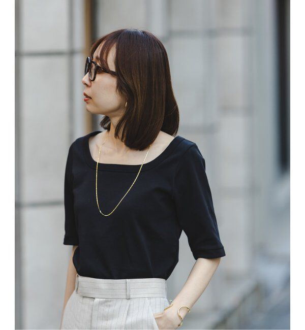 NOBLE「《追加》スビンコットンソフトスクエアーネックTシャツ」|Tシャツ・カットソー|
