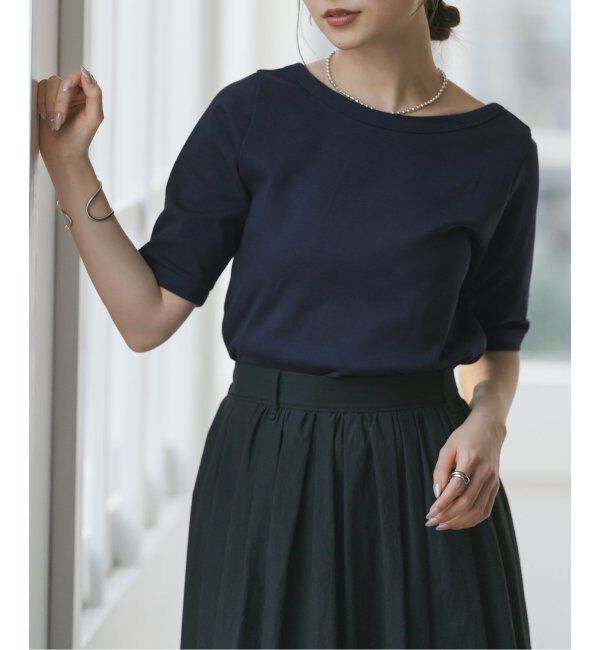 NOBLE「《追加》スビンコットンソフトスクエアーネックTシャツ」|Tシャツ・カットソー|