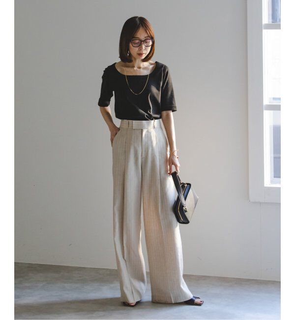 NOBLE「《追加》スビンコットンソフトスクエアーネックTシャツ」|Tシャツ・カットソー|