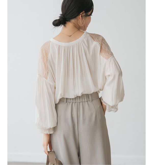 NOBLE「レーストリミングフリルカフスブラウス」|シャツ・ブラウス|
