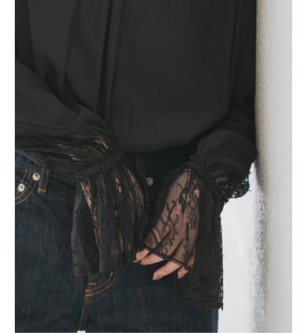 NOBLE「レーストリミングフリルカフスブラウス」|シャツ・ブラウス|