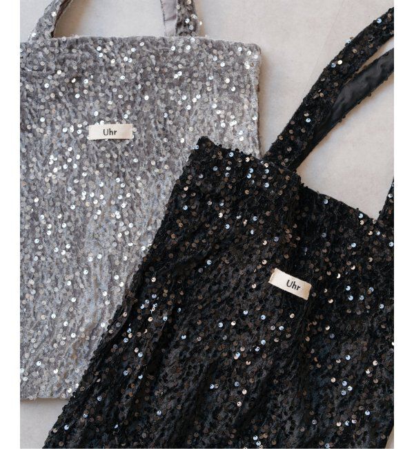 Spick and Span「Uhr/ウーア 別注Spangle Velour Tote」|トートバッグ|