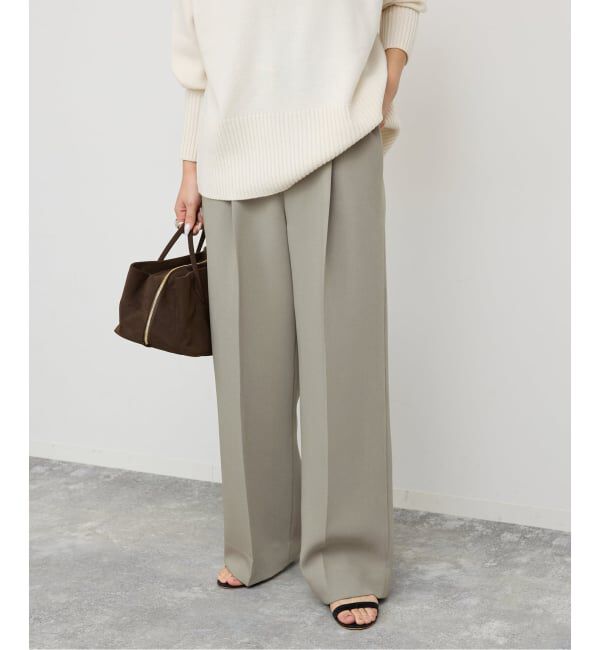 Spick and Span「TRタックストレートパンツ」|スラックス|