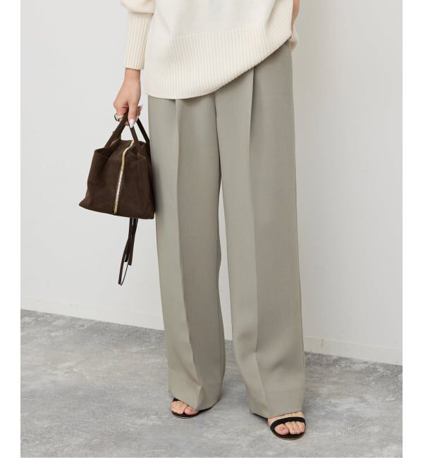 Spick and Span「TRタックストレートパンツ」|スラックス|