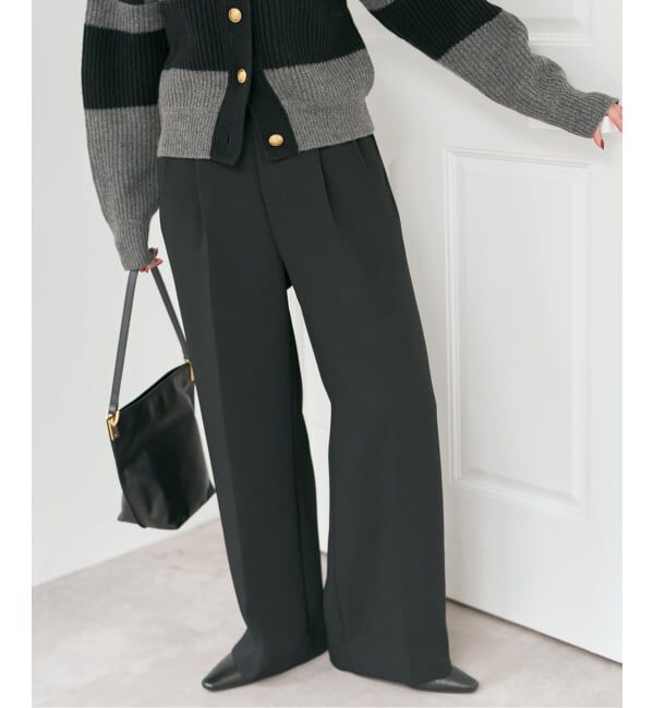 Spick and Span「TRタックストレートパンツ」|スラックス|