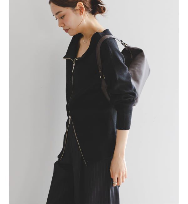 NOBLE「《WEB限定追加予約》フロントジップボートネックニット」|ニット・セーター|