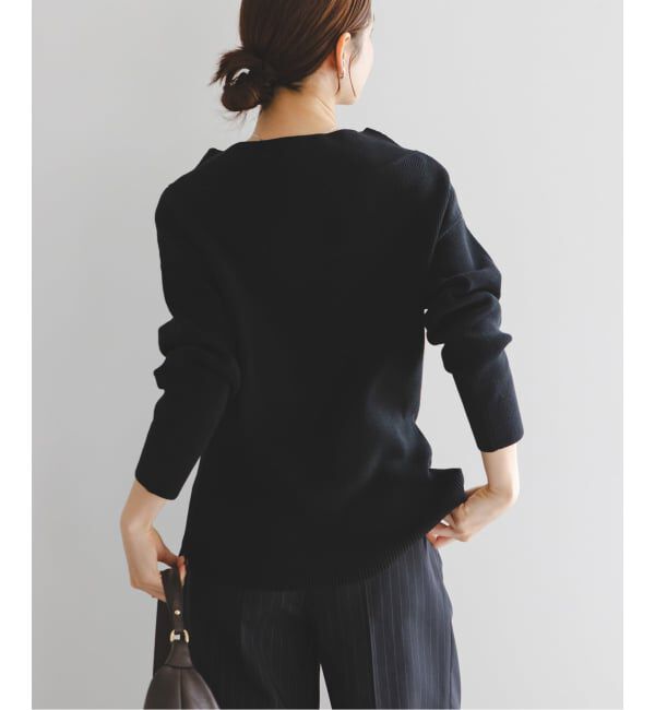 NOBLE「《WEB限定追加予約》フロントジップボートネックニット」|ニット・セーター|