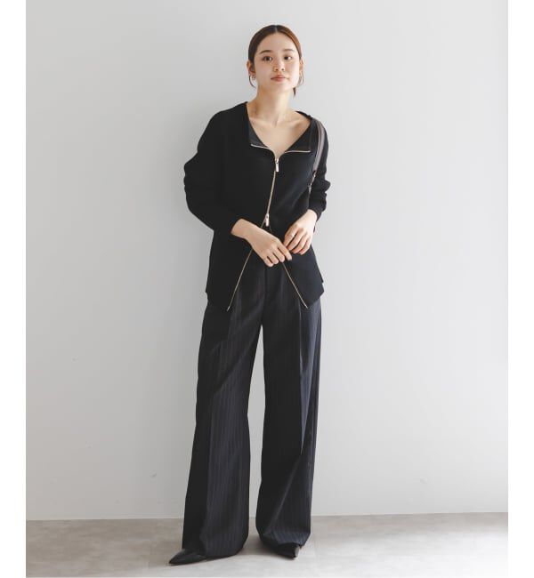 NOBLE「《WEB限定追加予約》フロントジップボートネックニット」|ニット・セーター|