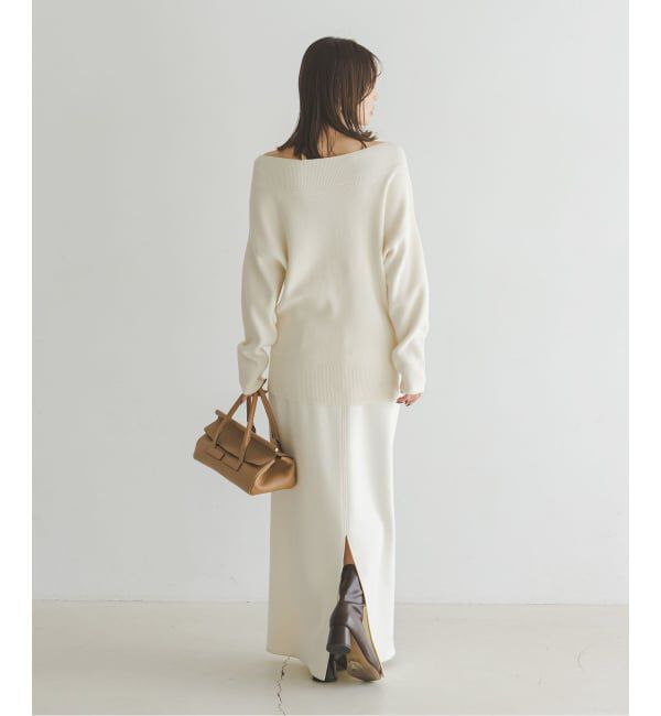 NOBLE「《WEB限定追加予約》フロントジップボートネックニット」|ニット・セーター|