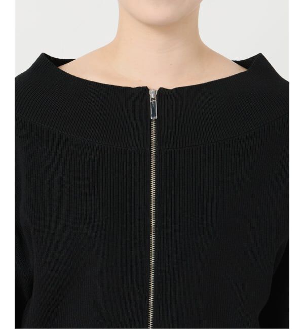 NOBLE「《WEB限定追加予約》フロントジップボートネックニット」|ニット・セーター|