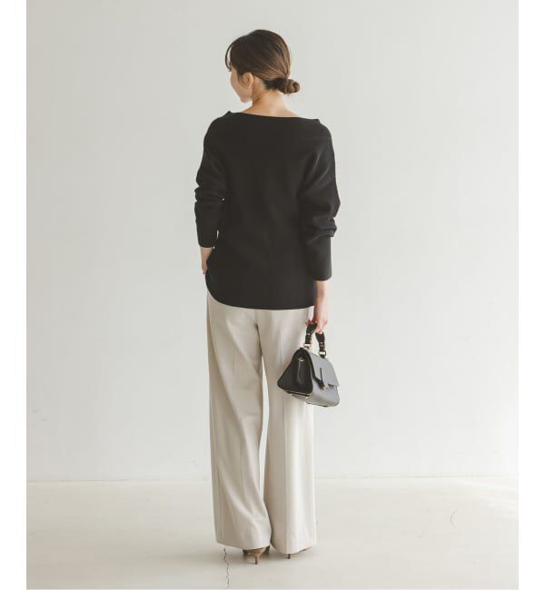 NOBLE「《WEB限定追加予約》フロントジップボートネックニット」|ニット・セーター|