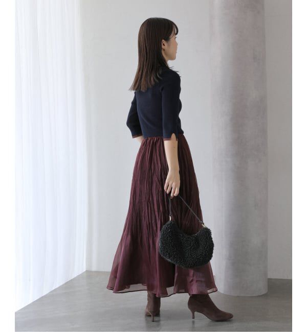  「【洗える】プリーツドッキングワンピース」|ワンピース|