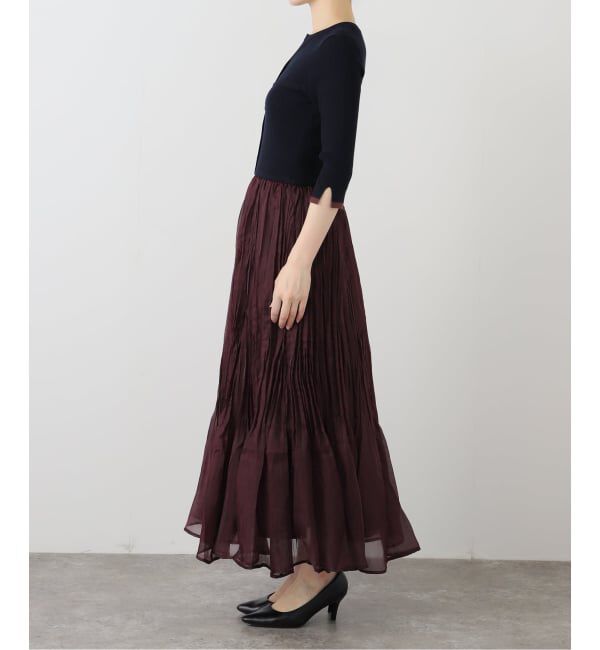  「【洗える】プリーツドッキングワンピース」|ワンピース|